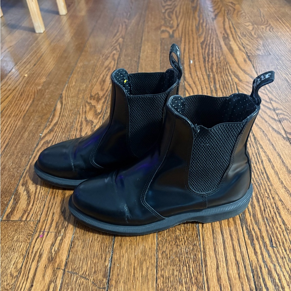 Dr. Martens Black Leather Boots - Flora Chelsea - Size 6